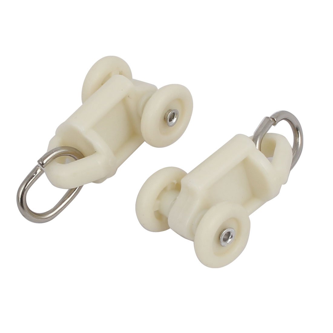 Aexit 10mm Dia Window Treatments Wheel Plastic Oval Ring Curtain Track Rail Rollers Window Treatment Sets Beige 300pcs