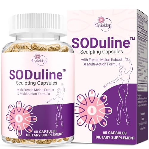 Anti Cellulite Supplement SODuline Sculpting Capsules with French Melon SOD & Phyto Beadlets Cellulite Reduces Cellulite Remover for Legs Skin Smoothing & Thighs Collagen Supplements 60 Caps