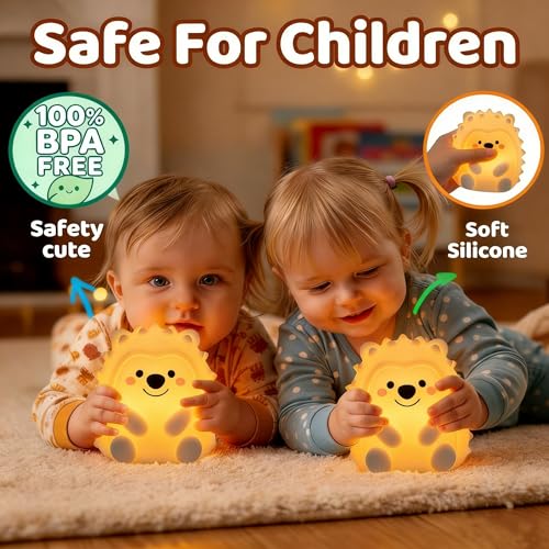 Lámpara de noche infantil de silicona recargable con 9 colores miniatura 2