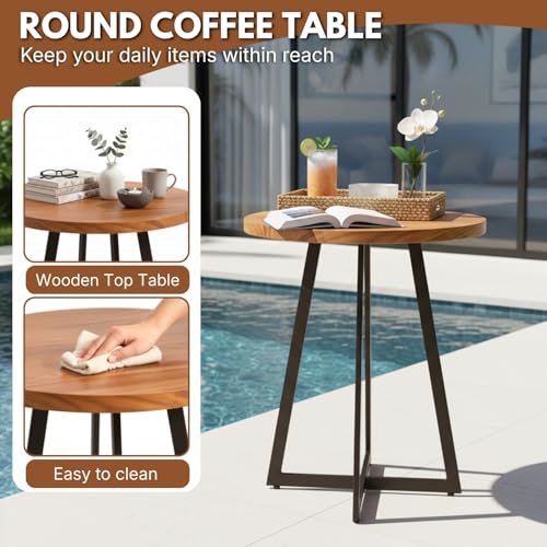 Image of DEVOKO Outdoor 3 Pieces Wicker Patio Garden Furniture Set with Weather Resistant Rattan & Rust Proof Metal Frame Water repllent Cushions(Dark Brown & Dark Grey)