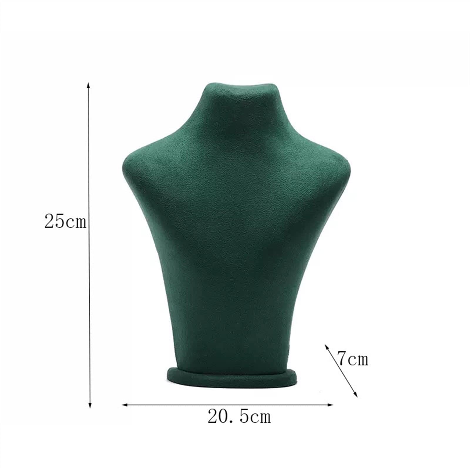 LLXYWJ Schmuckständer, eleganter 3D-Halsketten-Schmuckständer aus grünem Samt, Modell-Büstenständer für Zuhause und Geschäft, Halsketten-Anhänger-Schmuckständer (eine Farbe).