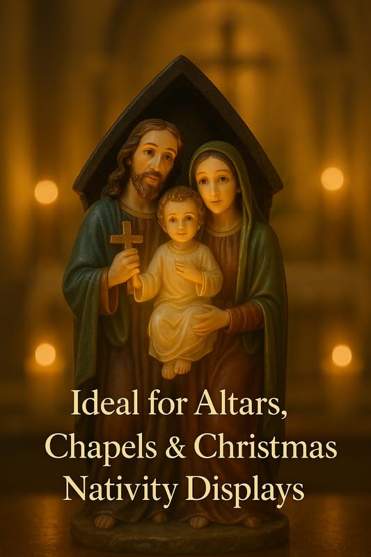 Image of UNIq Jesus Mary Joseph Holy Family Idol | Xmas Dcor Christmas Prayer Crib Set | Home Temple Statue, Office Desk & Dashboard God Idol | Spiritual Showpiece Positive Energy Home Gift