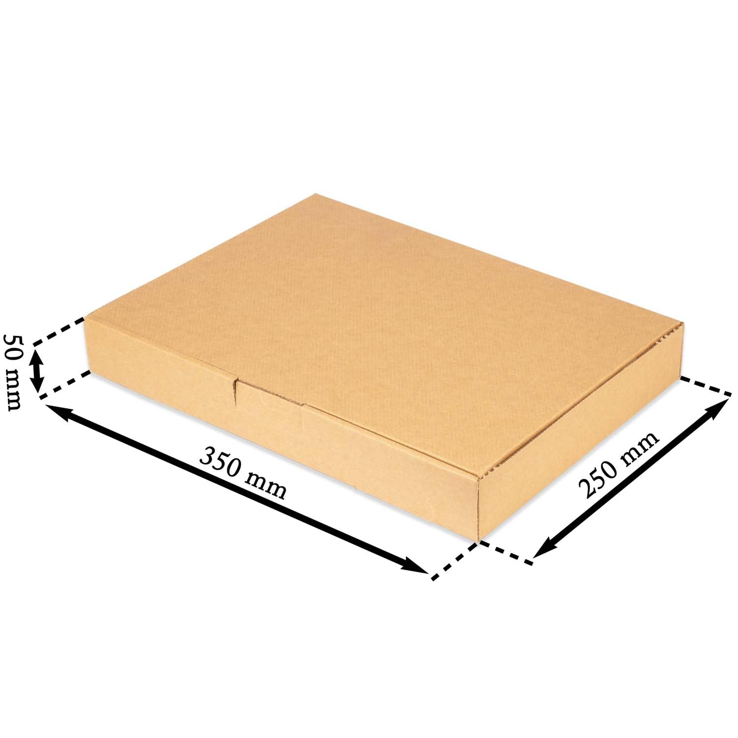 Maxibriefkartons 350 x 250 x 50 mm MB-5 braun Maxibrief Karton Faltschachtel stabil Versandkarton für Post DHL Versand DIN A4 B4 Warensendung Büchersendung Versandschachtel (50 Stück)