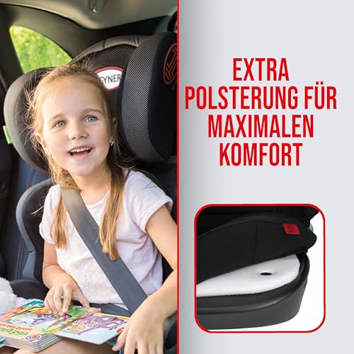 HEYNER® KIDS Kindersitz i-Size faltbar | mit und ohne Isofix nutzbar | Autokindersitz für 3,5-12 Jahre (100-150 cm)