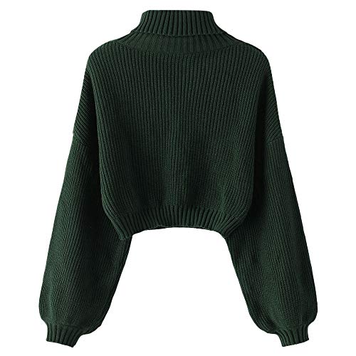 ZAFUL Women's Pullover Sweater Drop Shoulder Plain Knitted Cropped Sweater Pullover Solid Long Sleeve Cropped Tops2