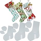 Christmas Socks Quilting rulers and templates, Handmade Christmas Stocking Quilting Templates, DIY Acrylic Christmas Eve Socks Pattern Templates, Home Sewing Art Craft Tools (3 Set)