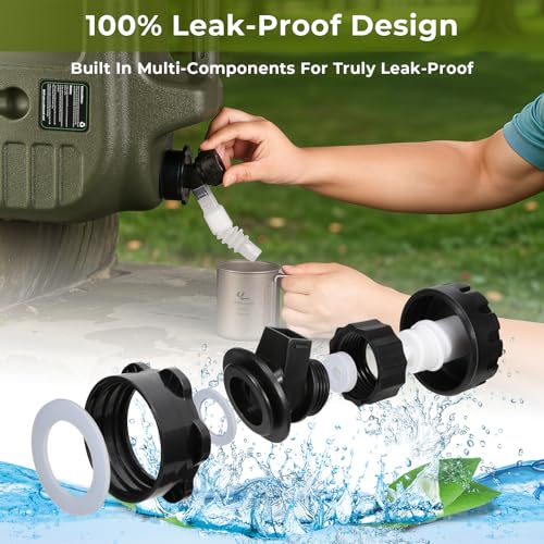 5 Gallon Camping Water Jug with Spigot, Water Container BPA Free Water Storage with Tool Bag, Portable Water Tank Emergency Water Storage for Hiking, Camping, Picnic, Home Use - Image 4