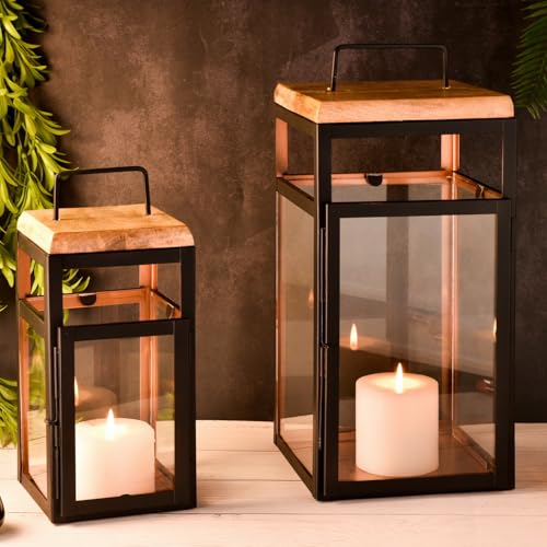 Marrakesch 2er Set Gartenlaterne Laterne 41cm & 30cm | Laternen für...