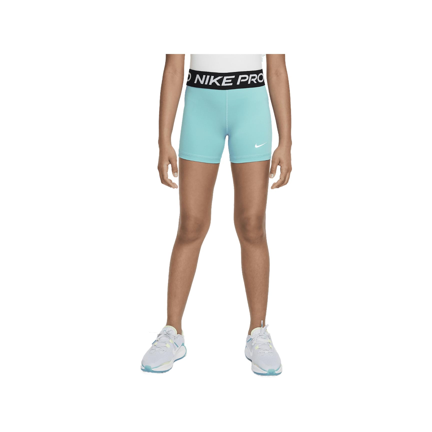 Nike Girls Pro Shorts (Little Kid/Big Kid) Green Frost/White XS Little Kid