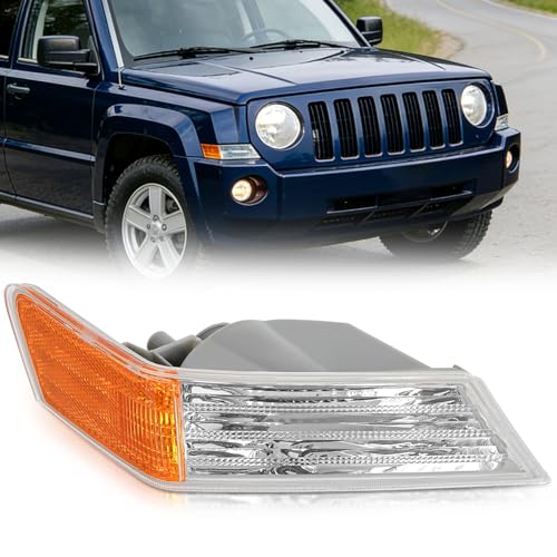 Image of Nilight Front Turn Signals Light Clear Amber Lens Parking Day Running Marker Lights Compatible with 2007-2017 Jeep Patriot Passenger Side