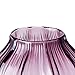 CASAMOTION Vases Hand Blown Solid Color Home Decor Centerpieces Gift Art Ribbed Glass Vase, Violet, 8''