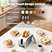 2 Slice Toaster, Consciot Smart Touchscreen Toaster with 6 Browning Levels, Reheat/Defrost/Cancel Functions, Extra-Wide Slots, Removable Crumb Tray, Auto Pop-up & Anti Jam, Peak 925W, Stainless Steel