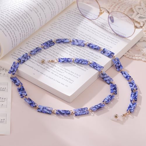 Image of kkjoy Acrylic Glasses Chain Colourful Squares Beach Holidays Sunglasses Holder Strap Eyeglass Lanyards for Women Men