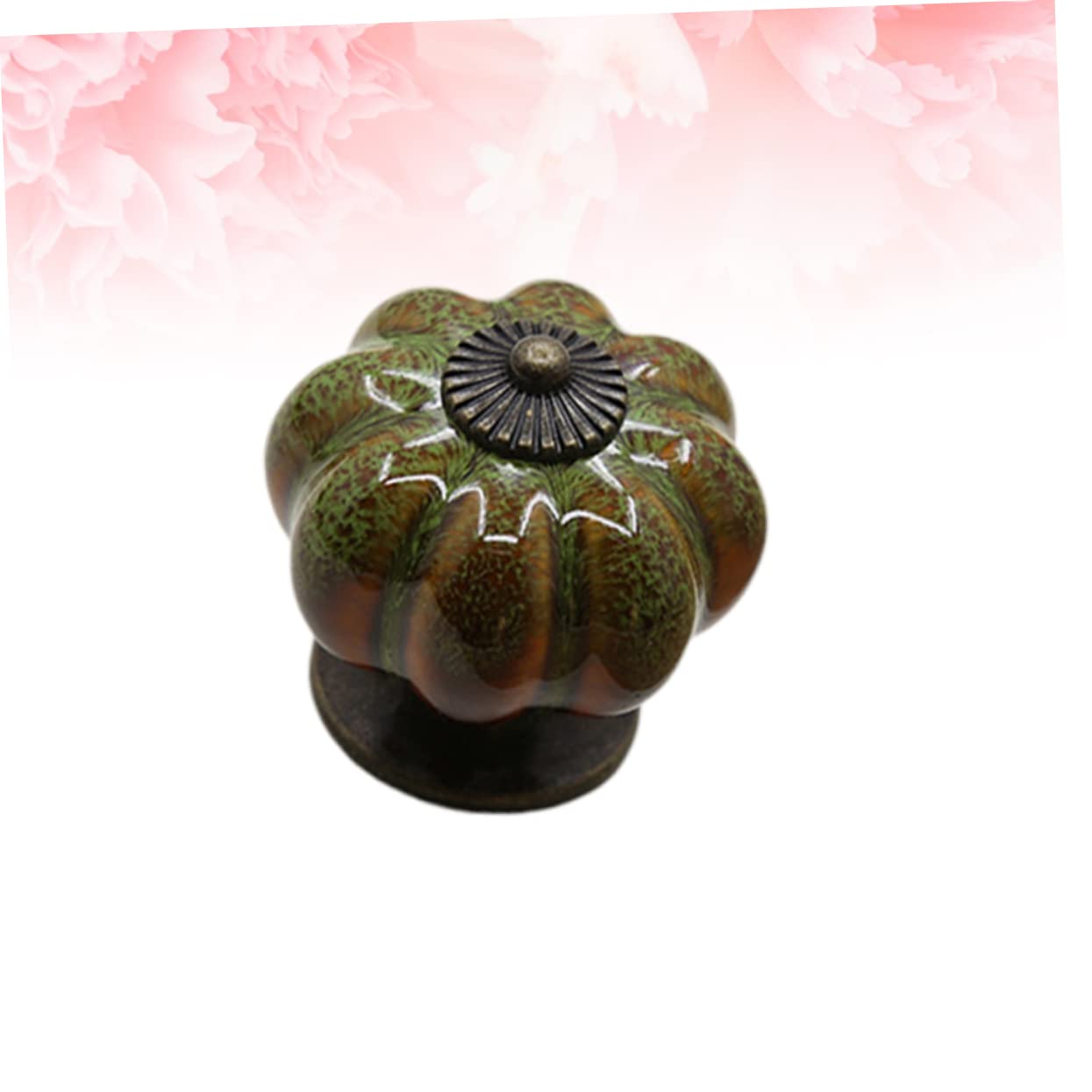 Pomelli per Mobili in Ceramica 6 Pezzi Design a Zucca Verde, Maniglie Tradizionali per Cassetti e Armadi, Maniglia Decorativa e Funzionale per Interni e Cucina