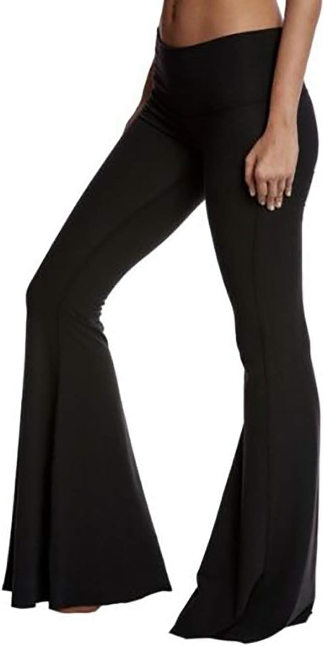 black bell bottom yoga pants