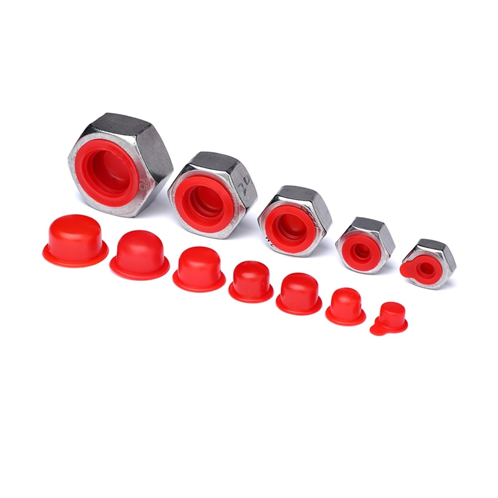 Tuercas de bloqueo de tuercas de perno, caucho suave, tapón, tapón, tapón de silicona, protector de tuerca, orificio roscado, cubierta de tubo redondo (color: 20 piezas, tamaño: DR-7.0) ( Color : 500