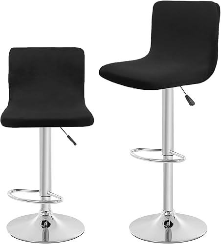 Fundas de terciopelo para asiento de taburete de bar, fundas cuadradas para taburetes de bar, fundas para sillas de altura de mostrador (2, caqui)