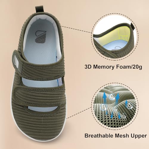 Image of Besroad Womens Walking Shoes Wide Diabetic Shoes Adjustable Barefoot Casual Sneakers Breathable Zero Drop Arthritis Edema Sneakers Indoor Outdoor