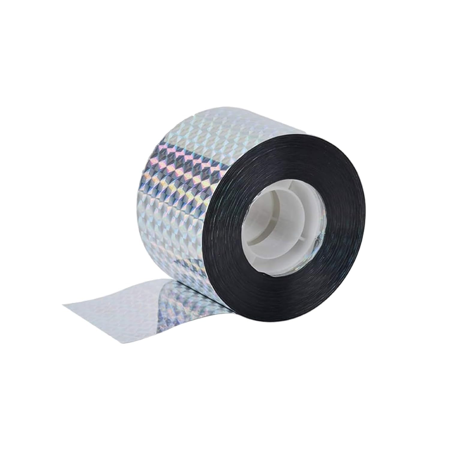 FLOXIT Bird Scare Tape, Ribbon Reflective Flash Tape Woodpecker Pigeon Deterrent Repellent Devices Keep Birds Away Outdoor Silver PET Double Side Glare Pigeon Scarer Pack of 1 (4.8cm*110m)-image-2