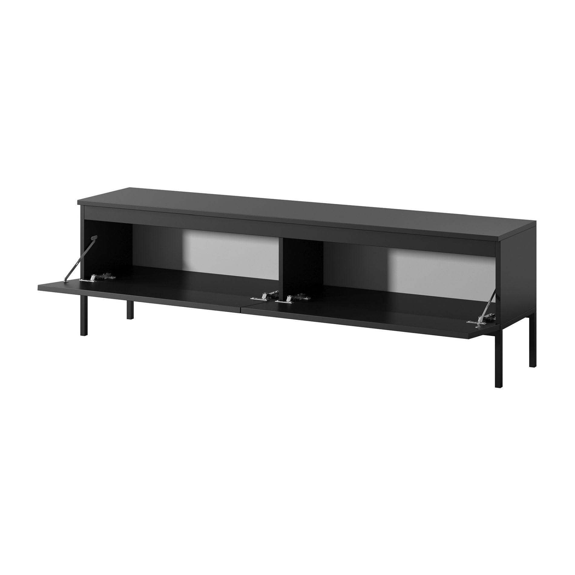 Selsey Mobile TV Mobile Porta TV 2 Ante 150 cm Con Piedini Neri Per Soggiorno Camera Da Letto Nero Bemmi