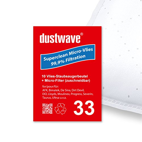Preisvergleich Produktbild 10 Staubsaugerbeutel / Staubbeutel passend für Clatronic - BS 1300 Staubsauger - dustwave® Markenstaubbeutel / Made in Germany + inkl. Microfilter