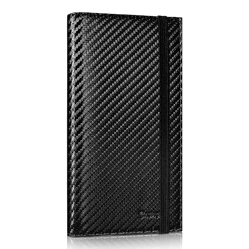 Image of CASMONAL Checkbook Covers for Personal Checkbook Holder RFID Premium Vegan Leather Checkbook Cover for Duplicate Checks