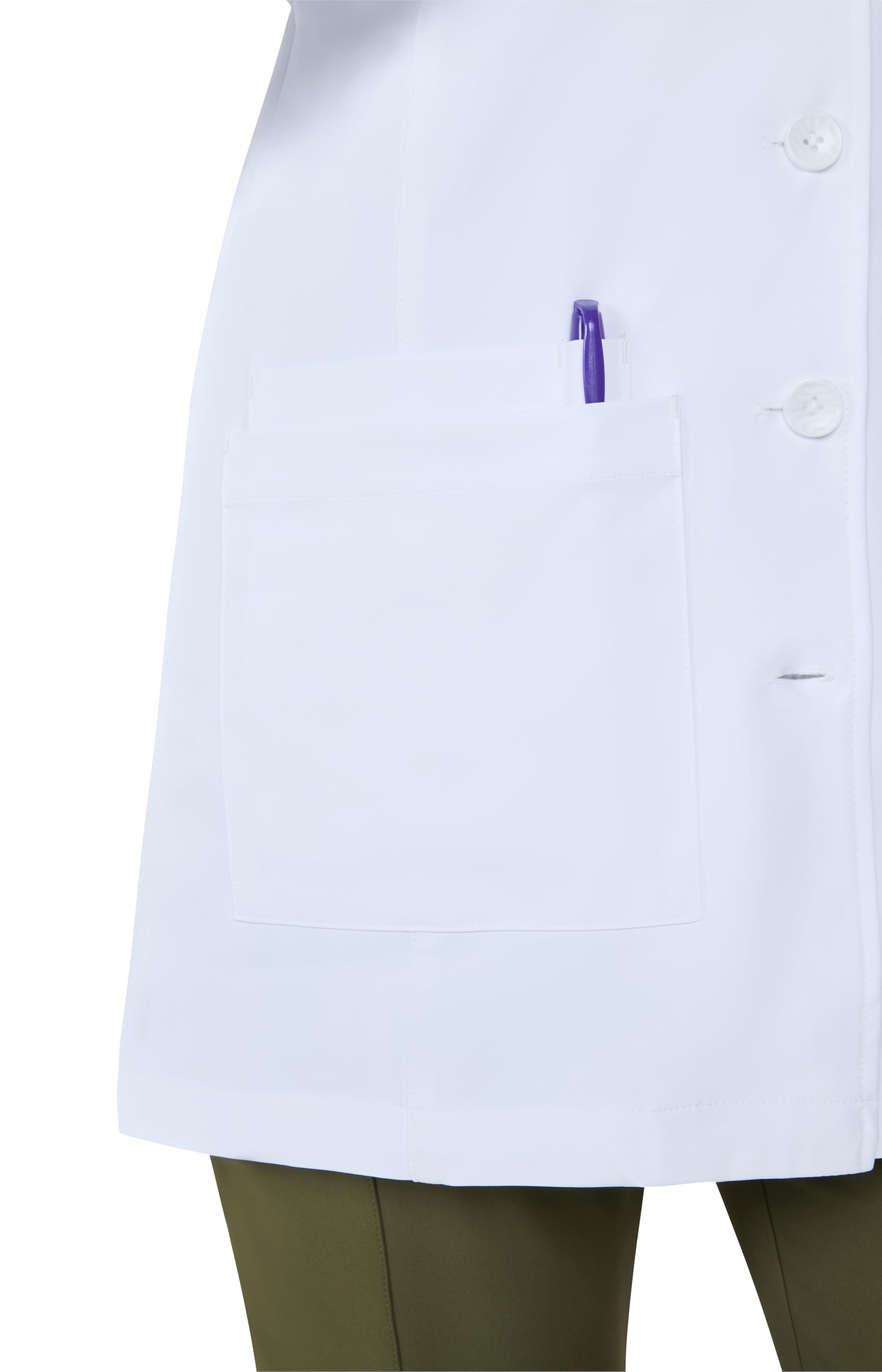 KOI Scrubs Essentials Hema - Abrigo de laboratorio elástico con 4 bolsillos para mujer