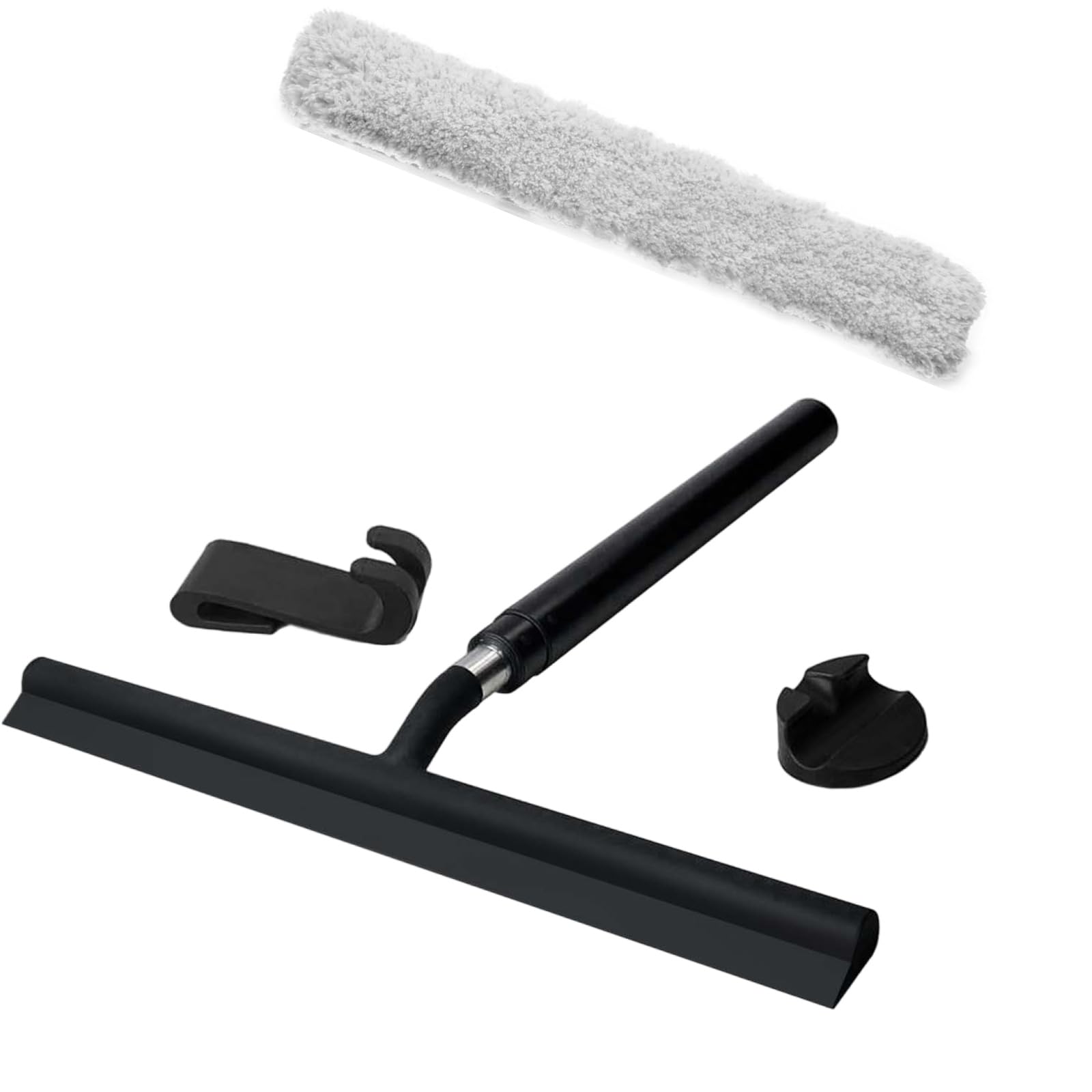 Telescopic Shower Wiper Squeegee with Removable Long Handle for Efficient Cleaning on Bathroom Mirrored and Glass Bathroom Glass Squeegee
