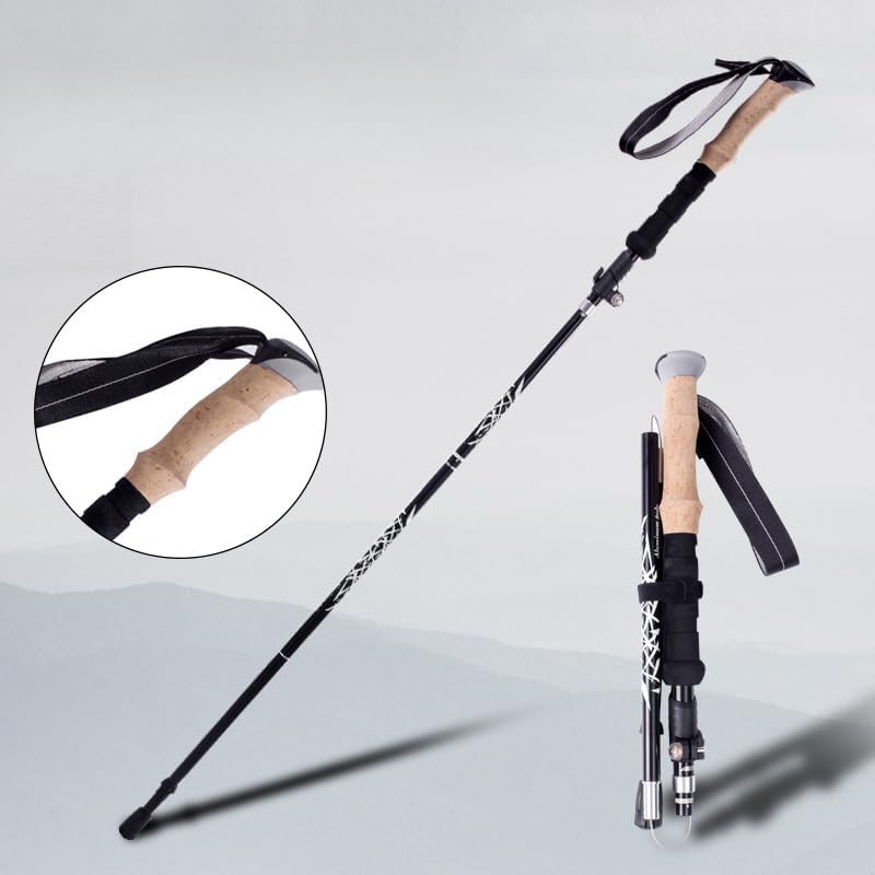 Miniatura 2 de Bastón de senderismo, bastones para senderismo, palos plegables para hombres, bastones ajustables, bastones de senderismo con bloqueo de giro
