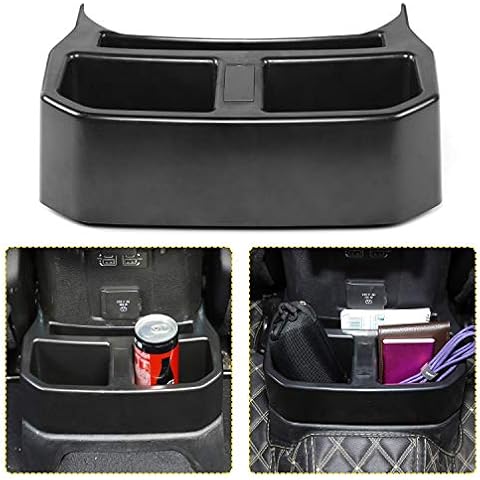 JeCar Rear Cup Holder Floor Console Mounted Drink Holder Rear Seat Storage Organizer Interior Accessories Compatible with Jeep Wrangler 2018-2023 JL Unlimited Cover