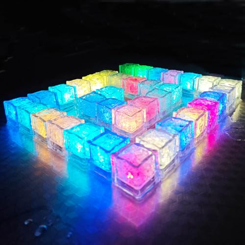 CAIKAG Glow Ice Cubes - 240Pack, Light Up Ice Cubes for Drinks with Color Changing, Slow Flashing Multicolor LED Lights - Water Activated, Waterproof for Club, Bar, Party, Wedding Decor