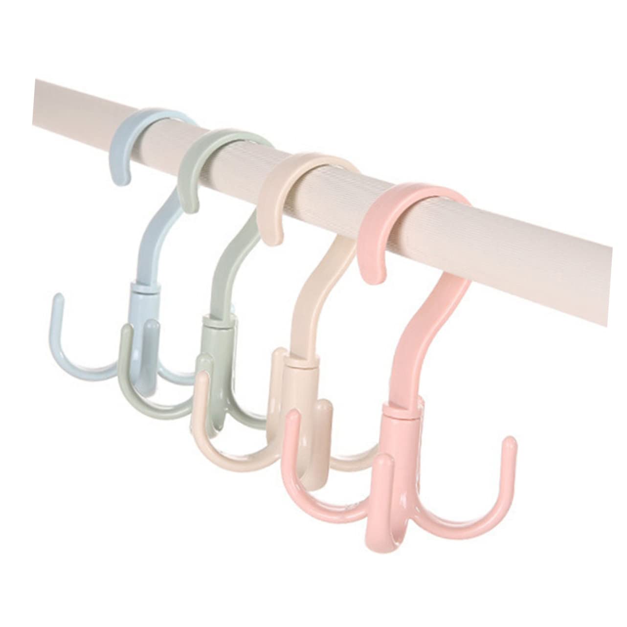 HOOTNEE Home Drying Racks Rotatable Hooks Hanger Rack Wardrobe Storage Hangers Set of 4