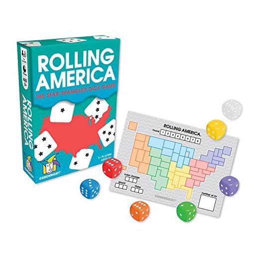Gamewright Rolling America, The Star Spangled Dice Action Game Multi-colored, 5"
