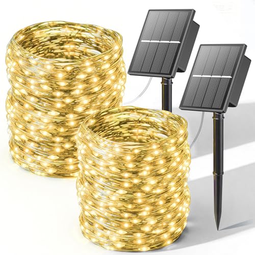 SOLARBABY Solar Lichterkette Aussen,2x20M 200 LED Solarlichterkette...