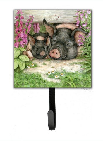 Pigs Under The Fence by Debbie Cook Leash or Key Holder