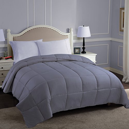 Superior Classic All,Season Down Alternative Comforter With Baffle Box Construction, Warm, Soft And Fluffy Filling, Breathable And Comfortable Bedding Duvet Inserts & Bed Sets, Twin Comforter, Silver #TOP6