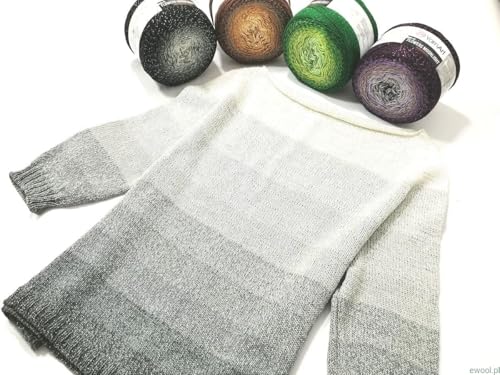 Image of YarnArt Flowers Moonlight Glitter Cotton Yarn, Soft, Rainbow Crochet, Metallic Lurex handknit Shiny, Silvery Cake, Multicolor Cotton, 1 Skein Weight 9.17oz Lenght 393.7 inches,1 Fine Yarn (3274)