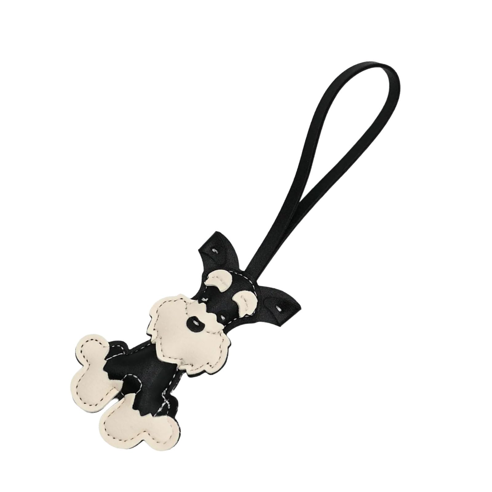 Asukohu Black Multipurpose Schnauzer Dog Keychain Charm Pendant Craft With Sturdy Pu Leather Materials For Long Time Use Outfits