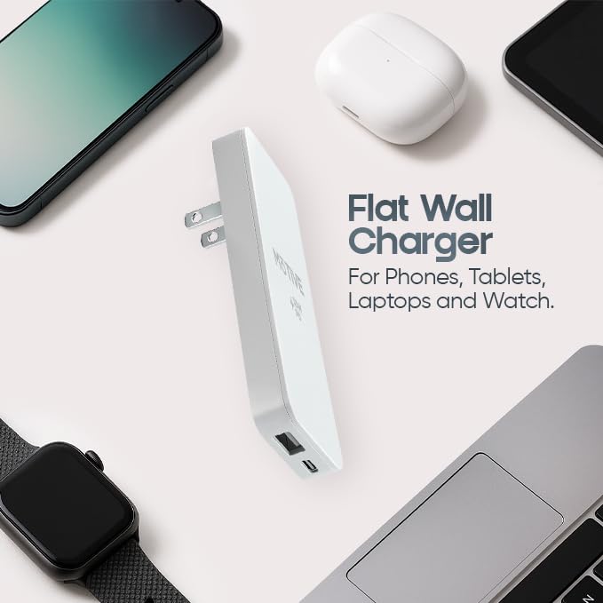 MOTIVE - Bloque de cargador USB C plano de 35 W, cargador súper rápido para Samsung Galaxy S25, S24, S23 y modelos de iPhone, cargador de pared ultrafino, cargador de teléfono con Var