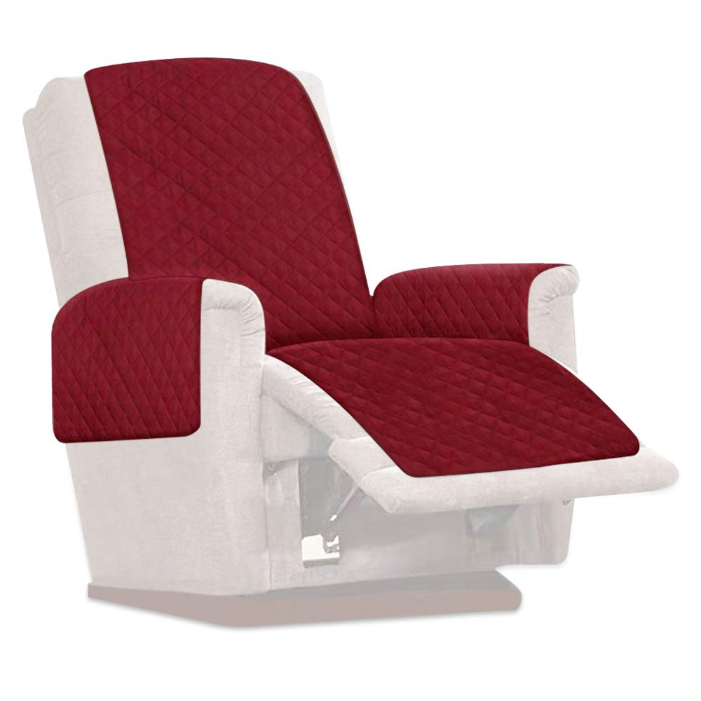 Muross Red Wine Reversible Recliner Chair Protector, Waterproof Furniture Protector Slip, Nonslip Recliner Cover 1 Seater Chair Sofa Slipcover Armchair Furniture Protector Couch For Pets (Red Wine)