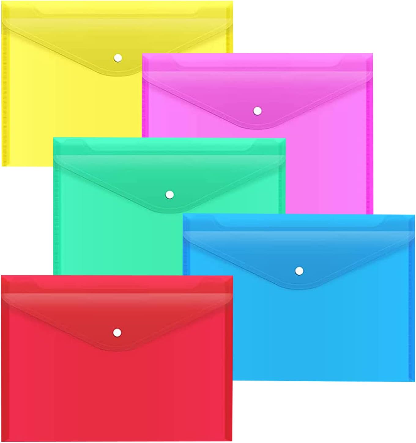 10 Pack Plastic Envelopes Poly Envelopes, Clear Document