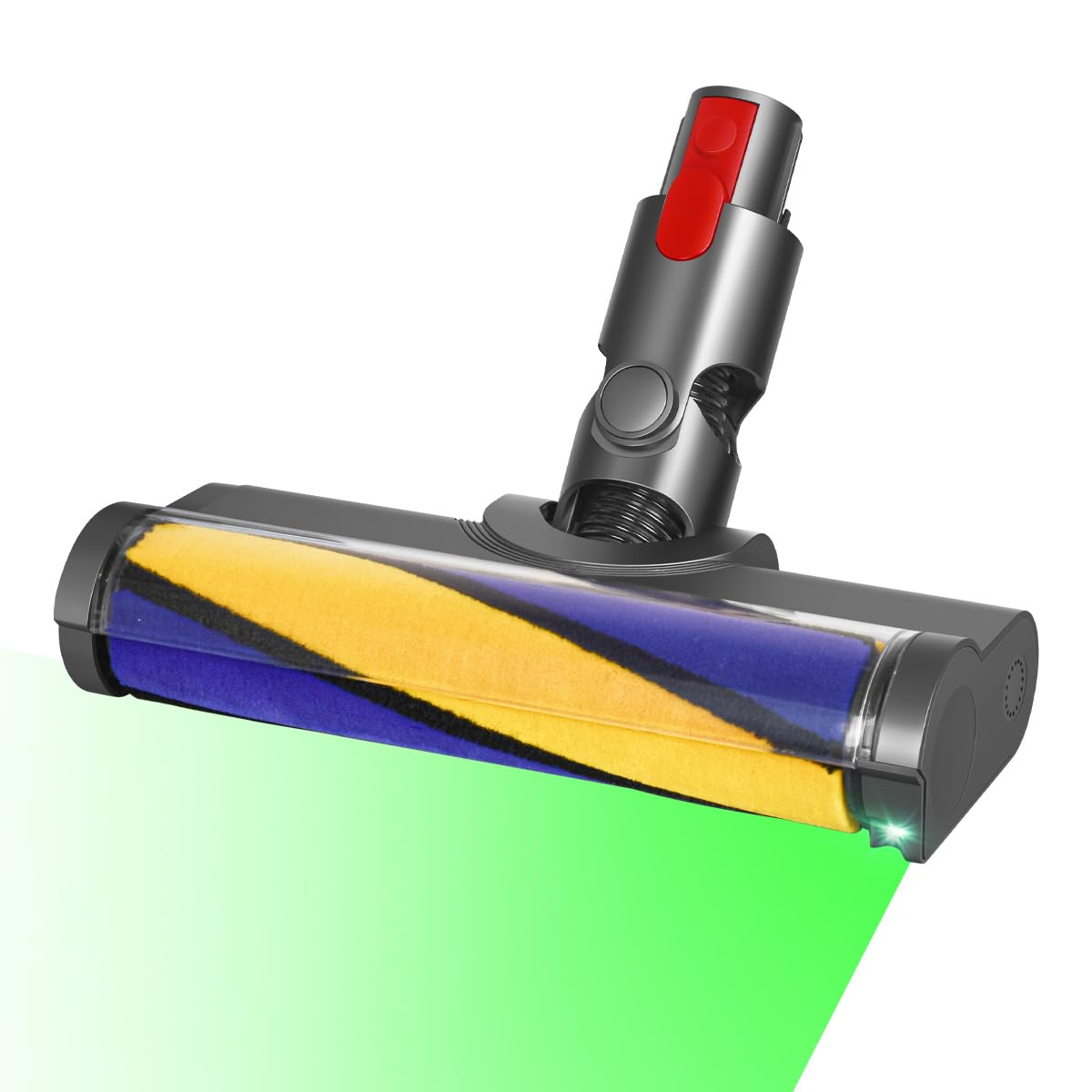 FUNTECK LED Soft Roller Cleaner Head Compatible with Dyson V15 V11 V10 V8 V7 Vacuum Cleaners, Illuminating Hidden Dust and Debris and Ideal for Smooth Hard Floors