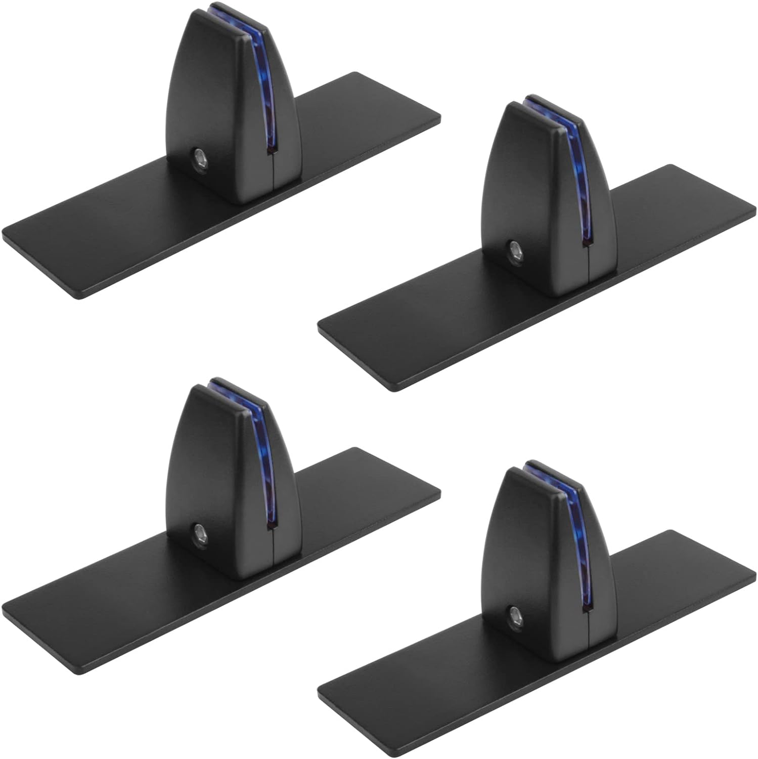 4 Pack Black Office Desk Partition Clamp, T Shaped Sneeze Guard Bracket Support, Aluminum
