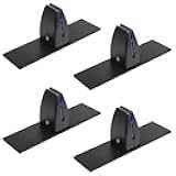 MOUNTAIN_ARK 4 Pack Black Office Desk Partition Clamp, T Shaped Sneeze Guard Bracket Support, Aluminum