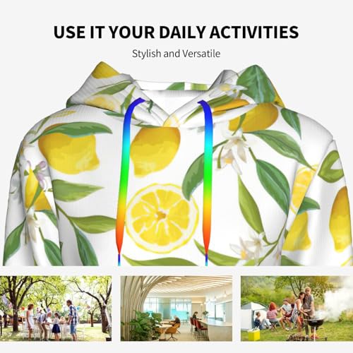 Pull graphique imprimé citrons tropicaux ajusté pour un look frais - 7