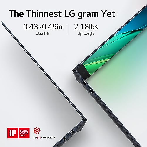 Image of LG gram SuperSlim15.6 inch OLED Laptop, Intel 13th Gen Core i7 Evo Platform, Windows 11 Home, 32GB RAM, 2TB SSD, Neptune Blue