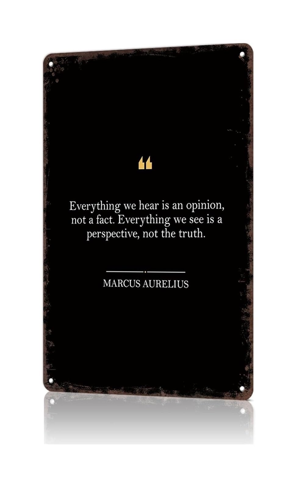 ZDVHOMCB Classic Marcus Aurelius Quote Metal Plaque Artwork Distressed Finish For Bedroom Living Room 8 X 12 inch