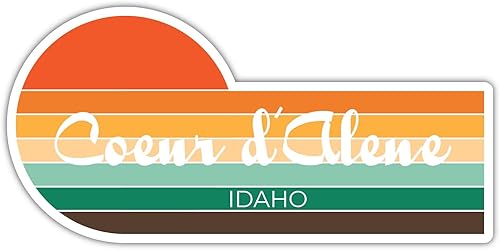 Coeur d'Alene Idaho - Imán para nevera (4 x 2.25 pulgadas), diseño estético retro vintage de los años 70