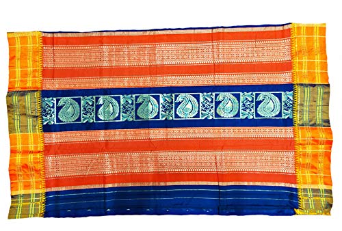 RRK navy blue narayanpet silk saree – image 3