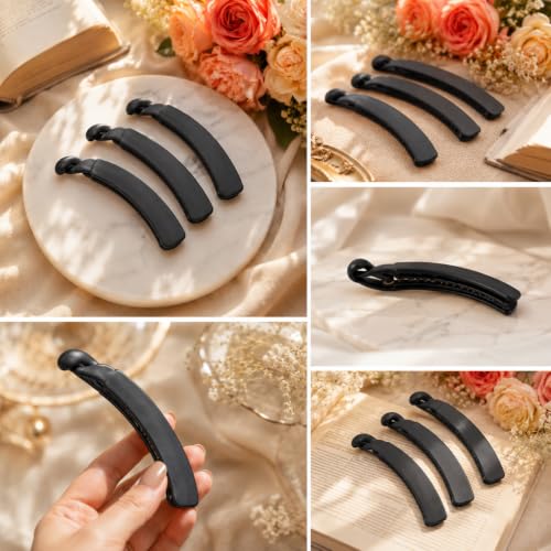 Image of Glaze Matte Finish Curved Hair Clips for Women & Girls Pack of 3 Hair Claw (large)